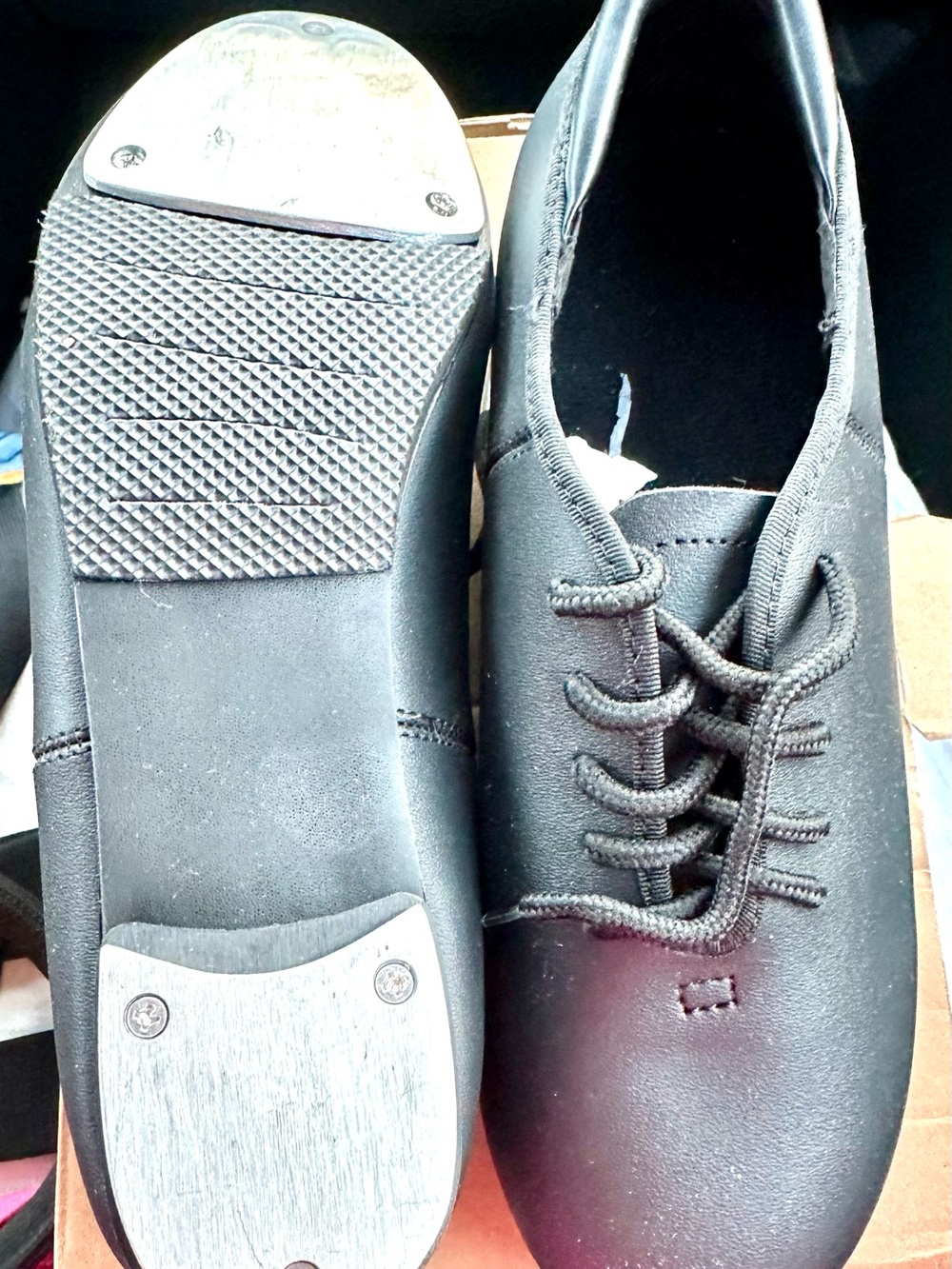 New in box Women’s size 7a-Black Lace-Up Jazz Tap Dance Shoes